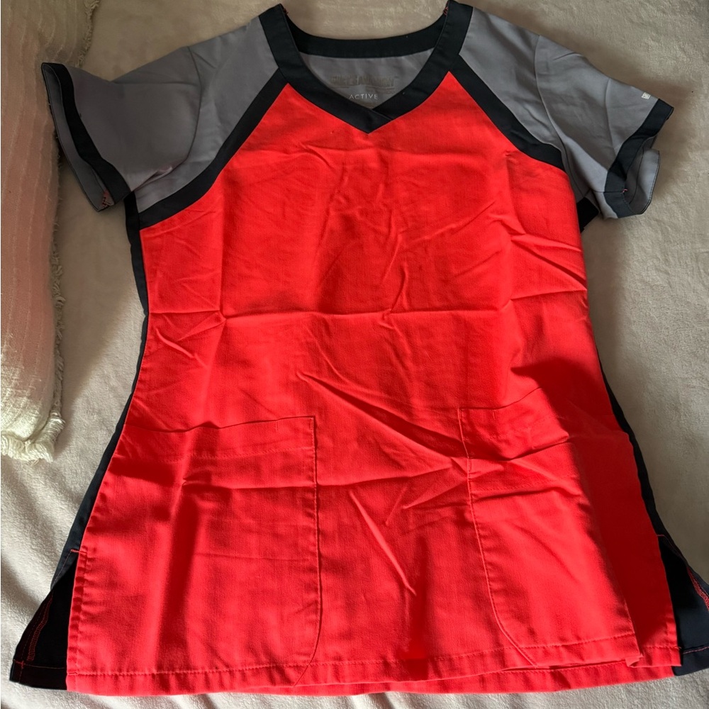 Women’s Coral and Grey Scrub Top - Grey’s Anatomy